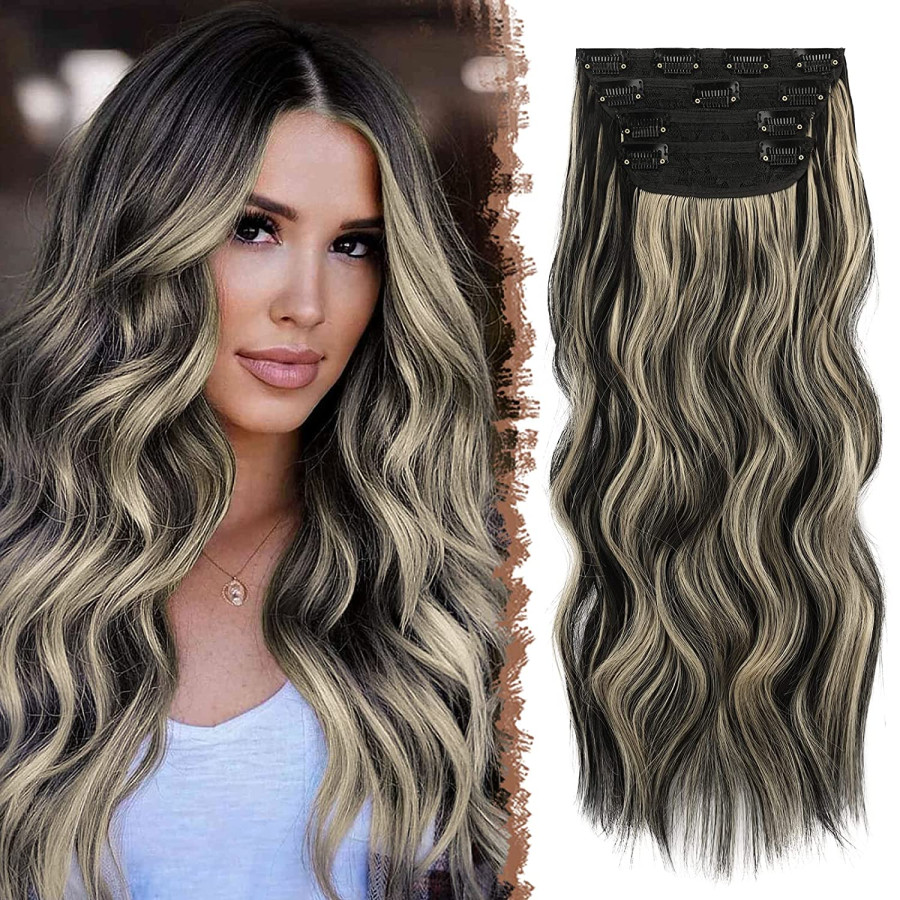 Extensii clip-on sintetic (super volum) Balayage #2/ #18, 200g Extensii clip-on sintetic (super volum) Balayage #2/ #18, 200g